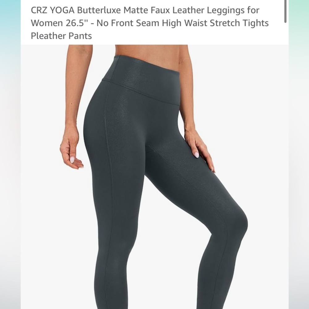 NWT CRZ YOGA Butterluxe Matte Faux Leather Leggings - Picture 14 of 14
